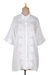 Embroidered cotton blouse, 'Festive White' - Chikankari Embroidered White Button Front Blouse