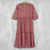 Cotton print dress, 'Modern Tradition' - Tiered Modern Floral Pattern Cotton Dress