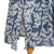 Cotton surplice dress, 'Fanciful Leaves' - Screen Print Blue and White Cotton Dress