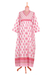 Cotton maxi dress, 'Floral Fantasy' - Pink Floral Print Cotton Maxi Dress (image 2a) thumbail