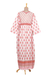 Cotton maxi dress, 'Floral Fantasy' - Pink Floral Print Cotton Maxi Dress (image 2d) thumbail
