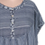 Cotton caftan dress, 'Stripes and Flowers' - Dark and Light Blue Striped Cotton Caftan Dress (image 2c) thumbail