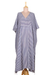 Cotton caftan dress, 'Delhi Stripe' - Relaxed Striped Cotton Caftan Dress (image 2a) thumbail