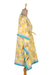 Printed cotton caftan, 'Leaves in Sunshine' - Hand Crafted Printed Cotton Caftan from India (image 2b) thumbail