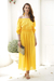 Cotton off-shoulder maxi dress, 'Marigold Muse' - Marigold Yellow Off-Shoulder Maxi Dress (image 2c) thumbail