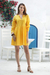 Cotton babydoll dress, 'Marigold Mischief' - Short Cotton Babydoll Dress in Yellow (image 2) thumbail