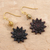 Bone and brass dangle earrings, 'Delhi Sunburst' - Bone and Brass Dangle Earrings from India