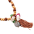 Beaded wood and quartz long pendant necklace, 'Delhi Diversity' - Artisan Crafted Beaded Wood and Quartz Necklace