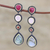 Pendientes colgantes con múltiples piedras preciosas - Pendientes colgantes con varias piedras preciosas facetadas de colores