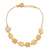 Gold plated rainbow moonstone link bracelet, 'Golden Plaza' - 18k Gold Plated Rainbow Moonstone Bracelet thumbail