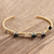 Gold plated multi-gemstone cuff bracelet, 'Style and Grace' - Gold Plated Multi-Gemstone Cuff Bracelet from India (image 2) thumbail