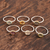 Gemstone single-stone rings, 'Sparkling Sextet' (set of 6) - Gemstone Solitaire Rings from India (Set of 6) (image 2) thumbail