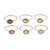 Gemstone single-stone rings, 'Sparkling Sextet' (set of 6) - Gemstone Solitaire Rings from India (Set of 6) thumbail