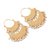Cultured pearl hoop earrings, 'Magnificent Crescents' - 22K Gold Plated Crescents Hoop Earrings with Cultured Pearls