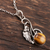 Tiger's eye pendant necklace, 'Honey Bud' - Modern Tiger's Eye and Sterling Silver Necklace from India (image 2b) thumbail
