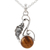 Tiger's eye pendant necklace, 'Honey Bud' - Modern Tiger's Eye and Sterling Silver Necklace from India (image 2c) thumbail