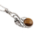 Tiger's eye pendant necklace, 'Honey Bud' - Modern Tiger's Eye and Sterling Silver Necklace from India (image 2d) thumbail