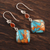 Carnelian dangle earrings, 'Colorful Kites' - Carnelian and Composite Turquoise Sterling Silver Earrings (image 2b) thumbail