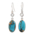 Rainbow moonstone dangle earrings, 'Celestial Light' - Rainbow Moonstone and Composite Turquoise Silver Earrings thumbail