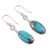 Rainbow moonstone dangle earrings, 'Celestial Light' - Rainbow Moonstone and Composite Turquoise Silver Earrings (image 2c) thumbail