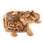 Wood sculpture, 'Regal Golden Elephant' - Golden Elephant Sculpture from India thumbail