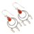 Carnelian and cultured pearl dangle arrings, 'Firelight's Glow' - Sterling Silver, Carnelian and Cultured Pearl Dangle Earring (image 2c) thumbail