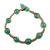 Onyx beaded bracelet, 'Green Planets' - Hand-Knotted Green Onyx Macrame Bracelet from India thumbail