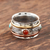 Onyx spinner ring, 'Glowing Energy' - Red Onyx and Reconstituted Turquoise Spinner Ring from India (image 2) thumbail