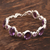 Amethyst link bracelet, 'Fabulous Alliance' - 26-Carat Amethyst Link Bracelet Crafted in India (image 2) thumbail
