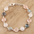 Multi-gemstone link bracelet, 'Soft Round Glitter' - 24-Carat Multi-Gemstone Link Bracelet in Pink from India (image 2) thumbail