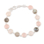 Multi-gemstone link bracelet, 'Soft Round Glitter' - 24-Carat Multi-Gemstone Link Bracelet in Pink from India thumbail