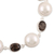 Pulsera de eslabones de perlas cultivadas y cuarzo ahumado - Pulsera de perlas cultivadas y eslabones de cuarzo ahumado de la India