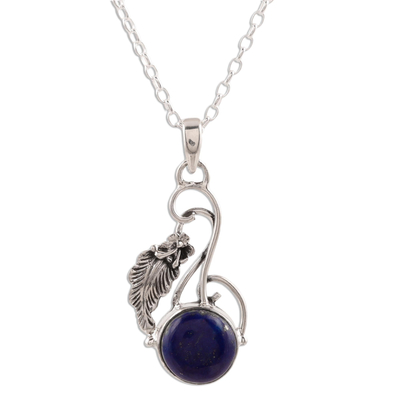 Lapis Lazuli and Sterling Silver Pendant Necklace
