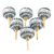 Embellished wood knobs, 'Rainbow Charm' (set of 6) - Iridescent Beaded Wood Drawer Knobs (Set of 6) (image 2c) thumbail