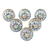 Embellished wood knobs, 'Floral Rainbow' - Glitzy Iridescent Beaded Drawer Pulls (Set of 6) (image 2a) thumbail