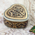 Papier mache decorative box, 'Srinagar Heart' - Heart-Shaped Hand Painted Decorative Box thumbail