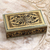 Papier mache decorative box, 'Srinagar Splendor' - Velvet-Lined Papier Mache Decorative Box