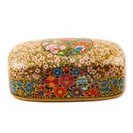 Papier mache decorative box, 'Kashmir Blossoms' - Hand Painted Floral Papier Mache Box