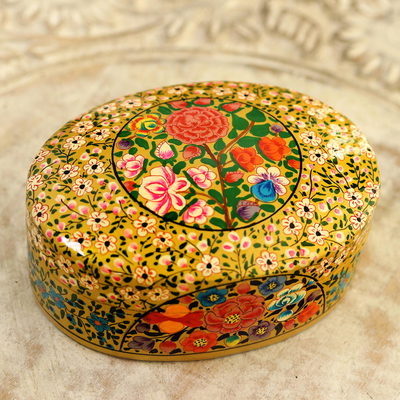 Papier mache decorative box, 'Kashmir Essence' - Handmade Papier Mache Decorative Box from India