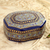 Papier mache decorative box, 'Kashmir Royal' - Elegant Hand Painted Blue and Gold Papier Mache Box
