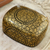 Papier mache decorative box, 'Kashmir Ebony' - Black and Gold Papier Mache Decorative Box