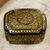 Papier mache decorative box, 'Kashmir Night' - Hand Painted Black and Gold Decorative Box