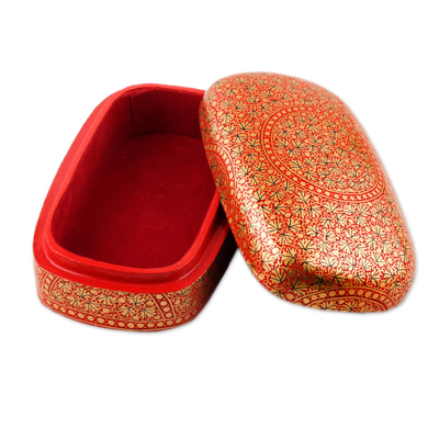 Dekorative Schachtel aus Pappmaché - Kleine dekorative Pappmaché-Box aus Indien