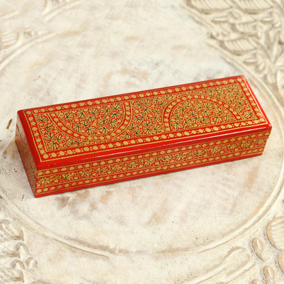 Dekorative Schachtel aus Pappmaché - Schlanke dekorative Schachtel aus Holz und Pappmaché