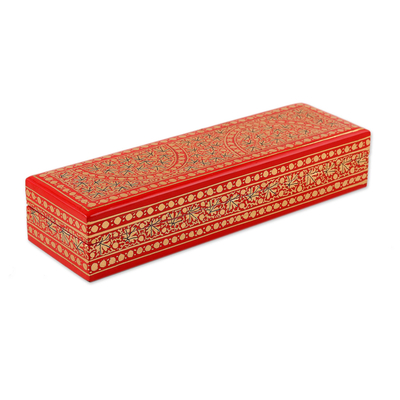 Dekorative Schachtel aus Pappmaché - Schlanke dekorative Schachtel aus Holz und Pappmaché