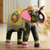 Escultura en madera - Colorida escultura de elefante pintada a mano de la India