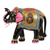 Wood sculpture, 'Splendid Elephant' - Colorful Handpainted Elephant Sculpture from India