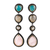 Multi-gemstone dangle earrings, 'Artist's Palette' - Artisan Crafted 925 Silver Gemstone Earrings with 18k Gold thumbail