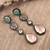 Multi-gemstone dangle earrings, 'Artist's Palette' - Artisan Crafted 925 Silver Gemstone Earrings with 18k Gold (image 2b) thumbail