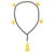 Hämatitische lange Y-Halskette, 'Flirty Quasten - Hämatitisches langes Y-Halsband mit 5 gelben Quasten